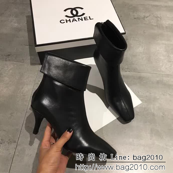 CHANEL香奈兒 19ss專櫃最新 專櫃定制 皺牛皮單鞋 黑色 QZS2010